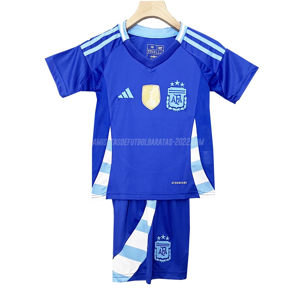 camiseta de la 2ª equipación argentina niños 2024