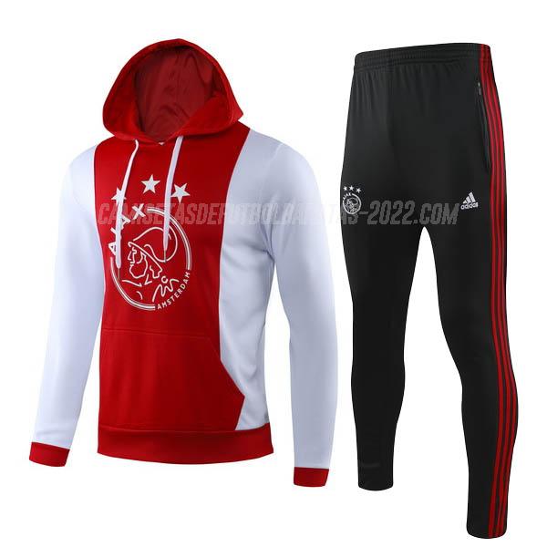 sudadera con capucha ajax rojo blanco 2019-2020